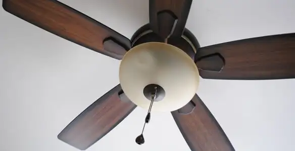 Fully installed ceiling fan with balanced blades and light fixture in Chico, CA
