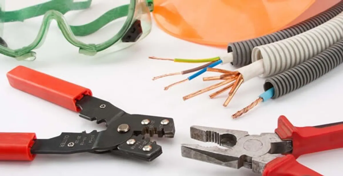 Electrical wiring repair with professional tools and safety equipment in Oroville, CA