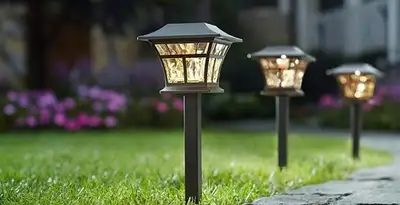 landscape lighting installation services with professionally installed pathway lights in Chico, CA