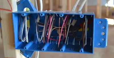 new construction wiring installation featuring electrical boxes and cable routing by expert electricians in Chico, CA
