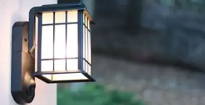 security light installation services with professionally mounted exterior wall light in Chico, CA